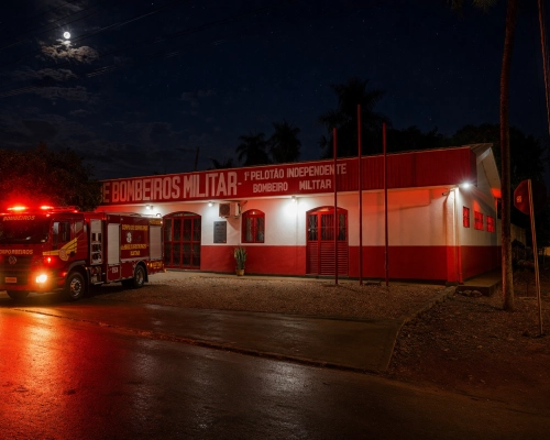 Bombeiros presta atendimento a homem após queda de moto na cidade de Poconé